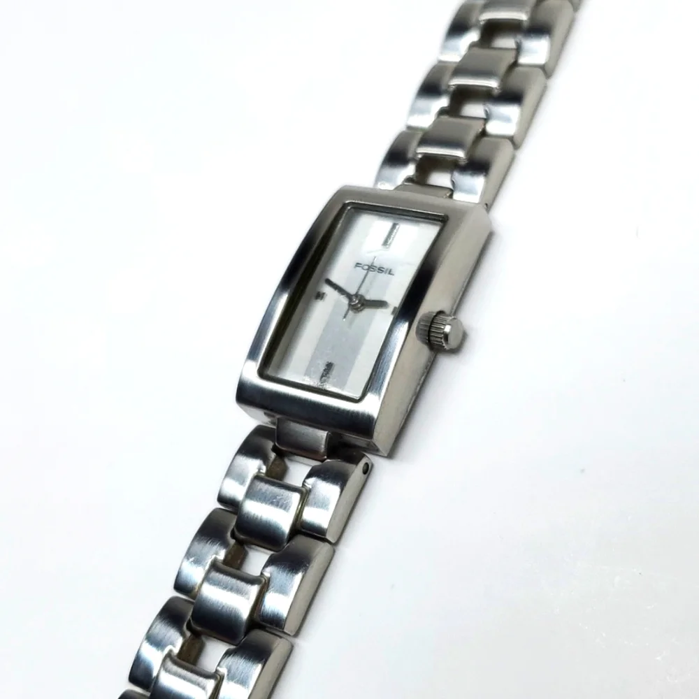 Fossil Watch ES1107 F² Silver Steel Wristband White Face Watch